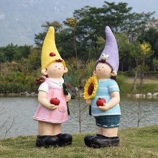 园林雕塑小品人物卡通雕塑树脂园艺田园别墅庭院装饰户外花园摆件