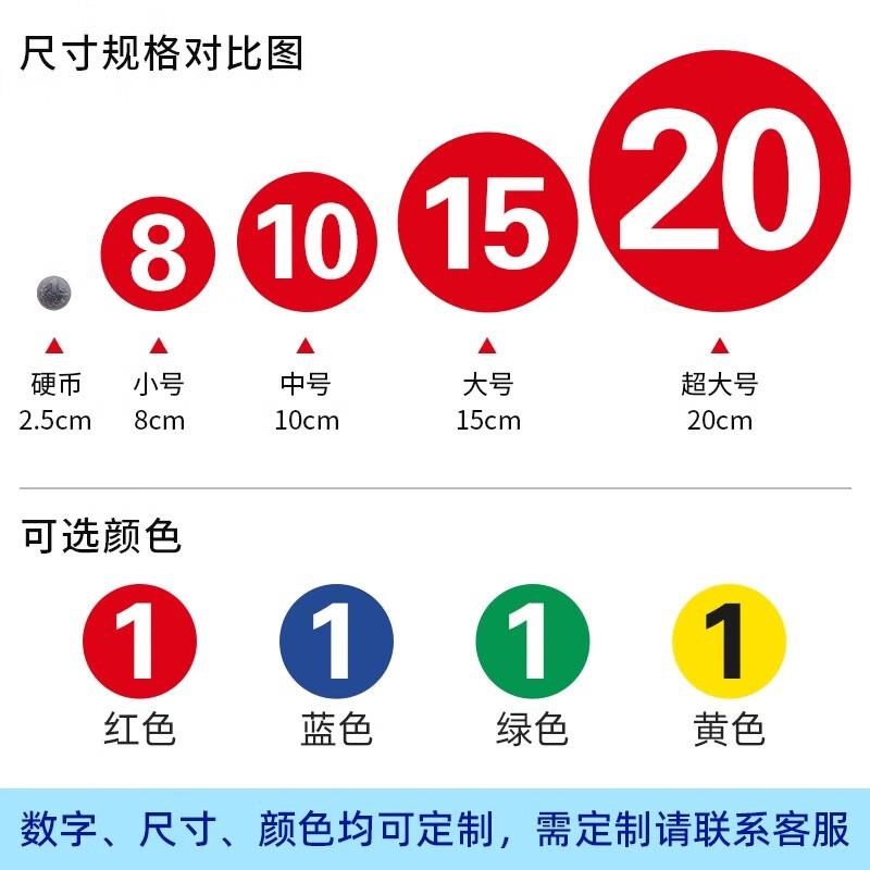 鸣固磁性数字号码牌机器机台序号设备编号重复使用橡胶软磁圆牌15