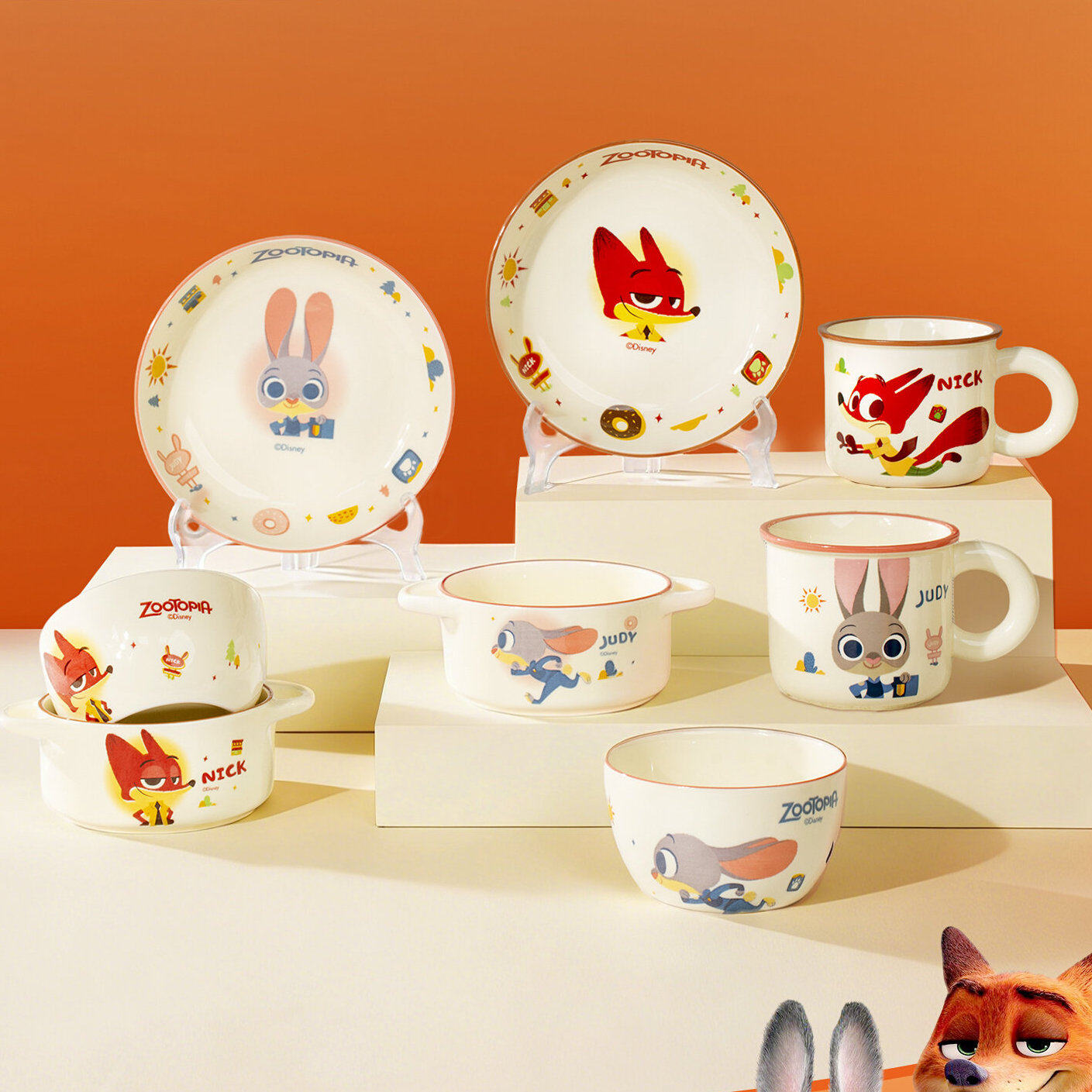 疯狂动物城迪士尼餐具卡通个人专用家用2025新款高颜值碗盆杯套装,餐饮具,碗,淘宝优惠券,粉丝福利购,淘宝优惠卷