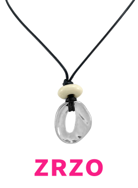 极简风银色圆环长款项链