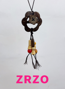 ZRZO民族风椰壳花朵项链