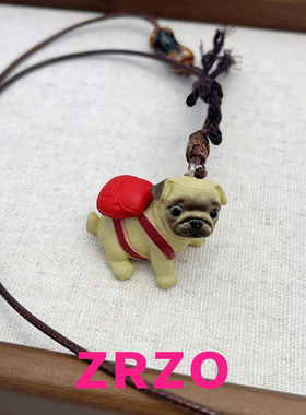 ZRZO可爱立体沙皮狗长项链