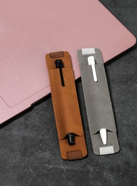 长条单支文具笔钢笔记号笔笔夹小笔袋皮革收纳套印商标英文