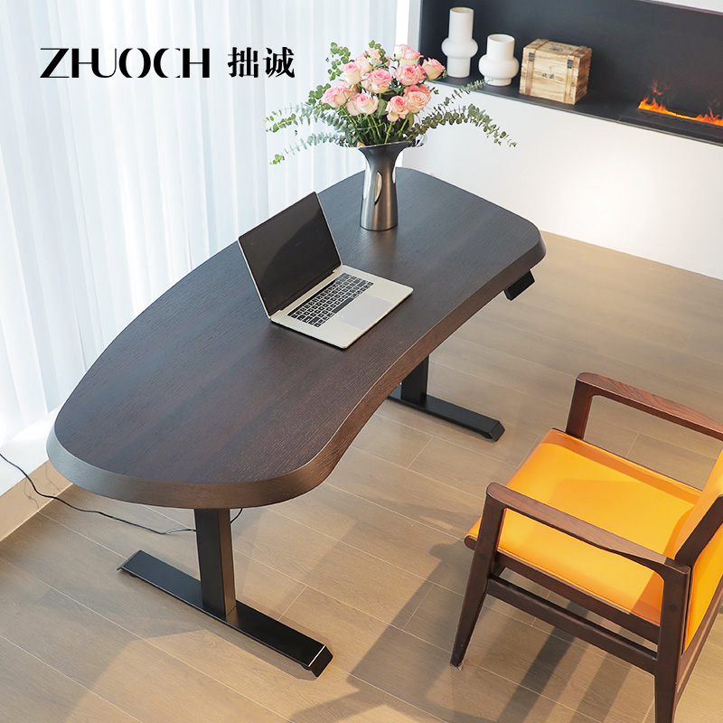 意式极简设计师异形电动升降桌简约现代客厅阳台办公桌学习桌定制
