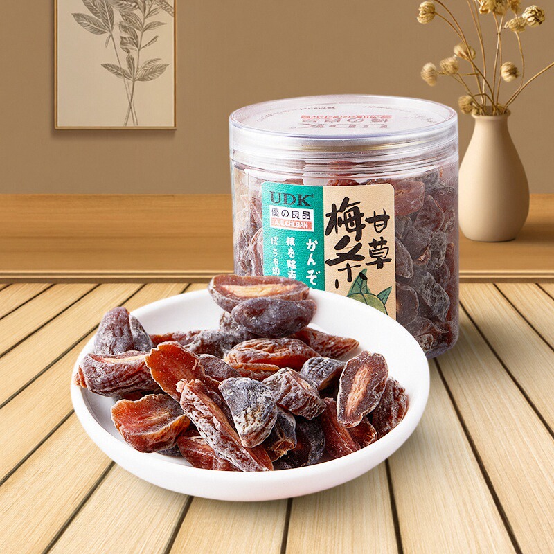 UDK优之良品甘草梅条185g圆罐装