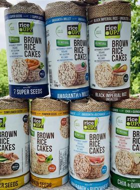 新货RiceUp Brown Rice Cakes藜麦原味米饼无麸质糙米饼120