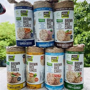 新货RiceUp Brown Rice Cakes藜麦原味米饼无麸质糙米饼120
