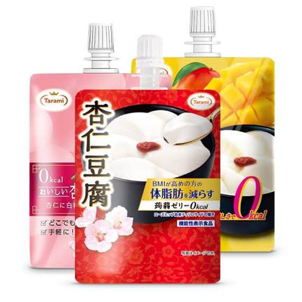 新货0热量 tarami吸吸杏仁豆腐白桃芒果日本原装零卡零食低卡