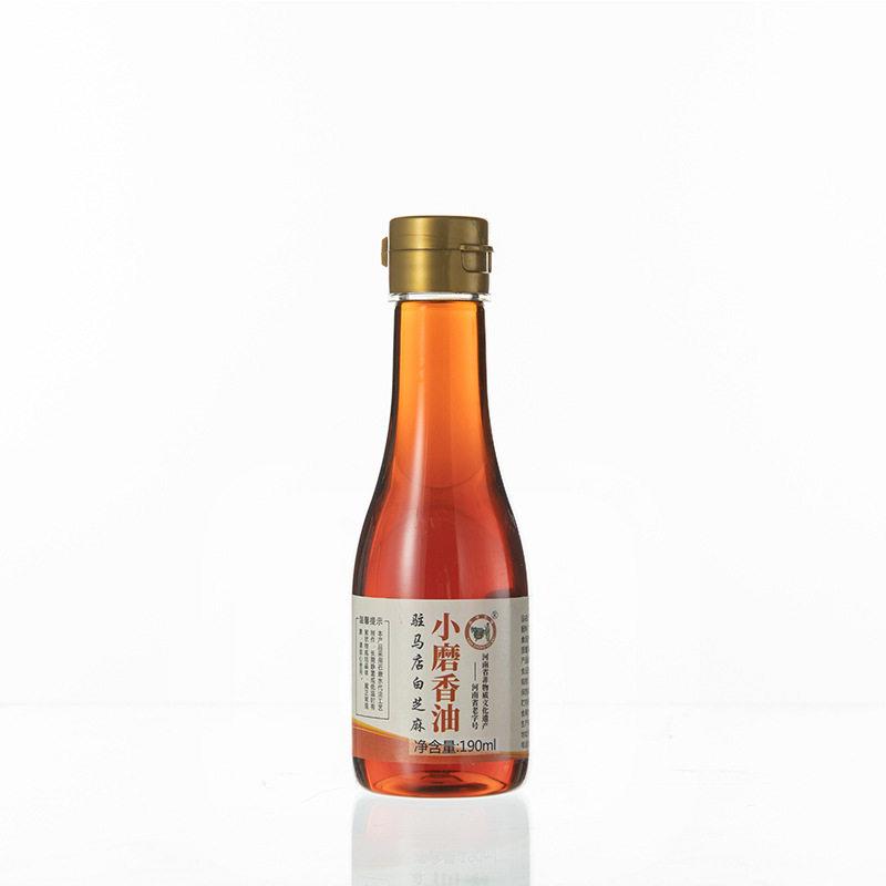 驻马店正道小磨香油500ml纯黑芝麻油玻璃装塑料瓶芝麻油大瓶家用