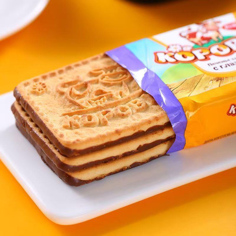 新货巧克力饼干 干俄罗斯原装进口饼干 干奶油小牛饼干 干小零食