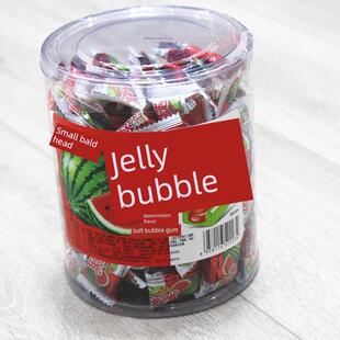 新货小光头果冻泡泡糖 果冻西瓜泡泡糖 水果味口香糖 怀旧夹心泡