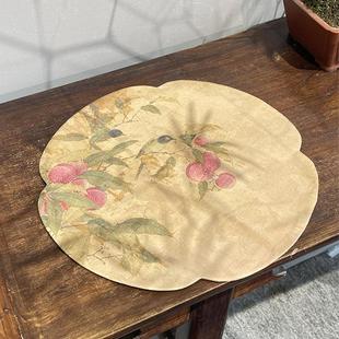 香云纱荔枝图防水茶席家用干泡茶垫茶桌布宋式 惊蛰 禅意茶具配件