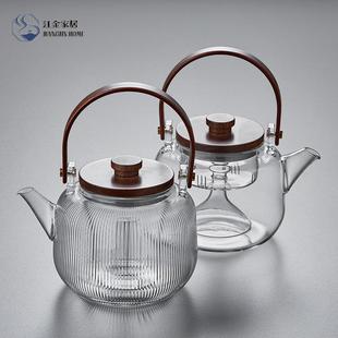 花茶泡茶器电陶炉蒸汽煮茶壶 高硼硅耐高温玻璃壶 家用烧水提梁壶