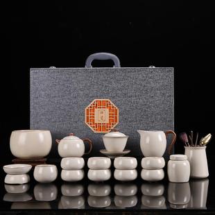 家用汝窑茶壶茶杯轻奢高档客厅办公室会客陶瓷西施壶 功夫茶具套装
