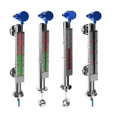 磁翻板液位计带远传4-20mA变送器顶侧装磁性浮子开关浮球水油位计
