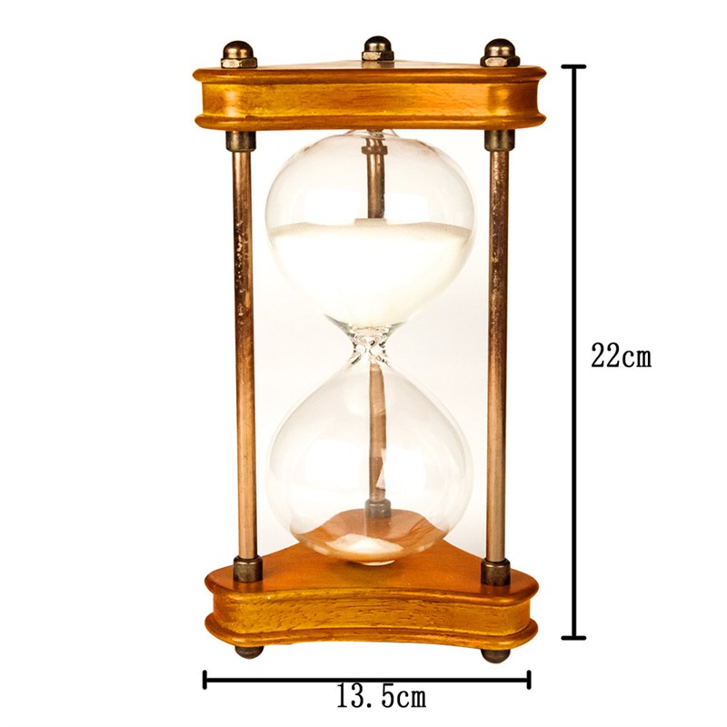 三角木质沙漏15/30/60分钟计时器客厅书房办公室家居摆件纪念礼品
