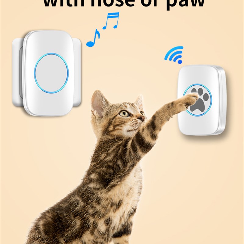 防水智能无线家用电门铃/宠物触摸/猫狗一拖一宠物电门铃