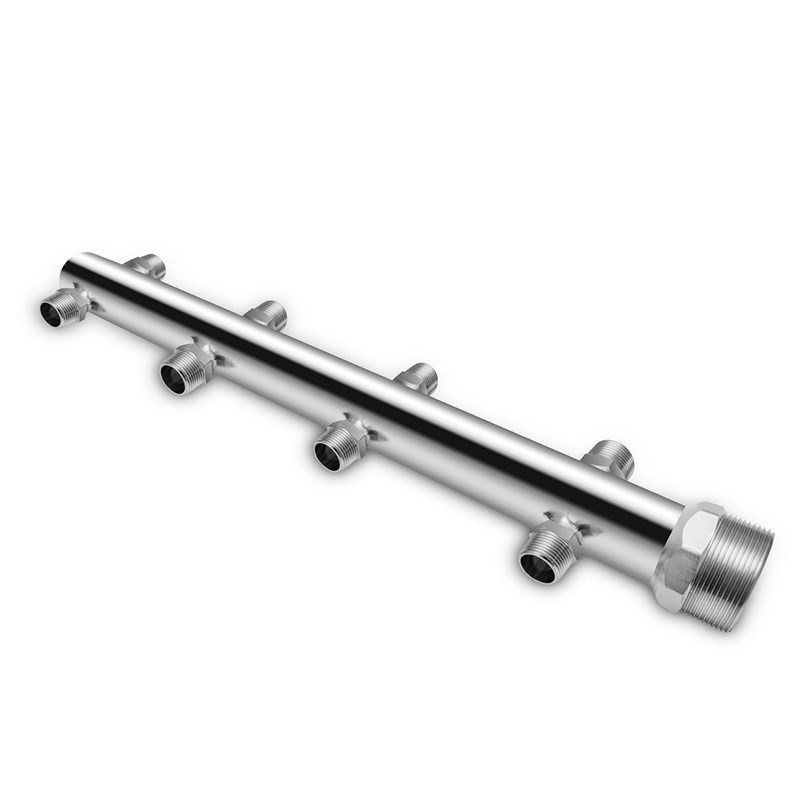 广州共誉304不锈钢地暖8口双排对开方牙分水器直饮卫生级管件