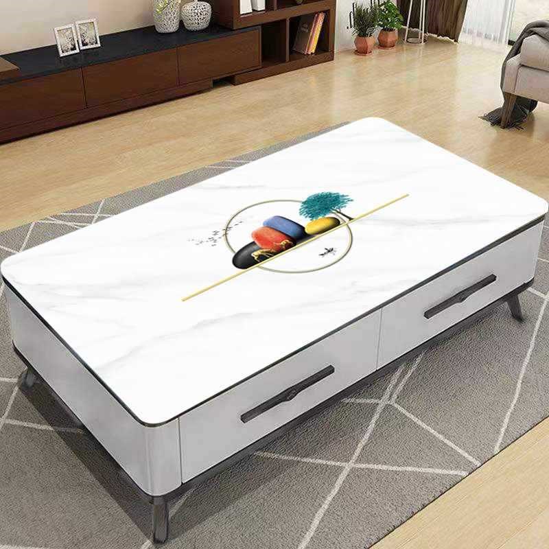茶几桌布防水防油皮革加厚电视柜盖布长方形定 制3D印花免洗桌垫