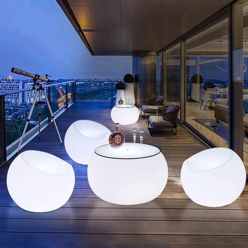 跨境电商庭院茶几发光家具七彩移动桌子户外吧台桌椅套装休闲座椅