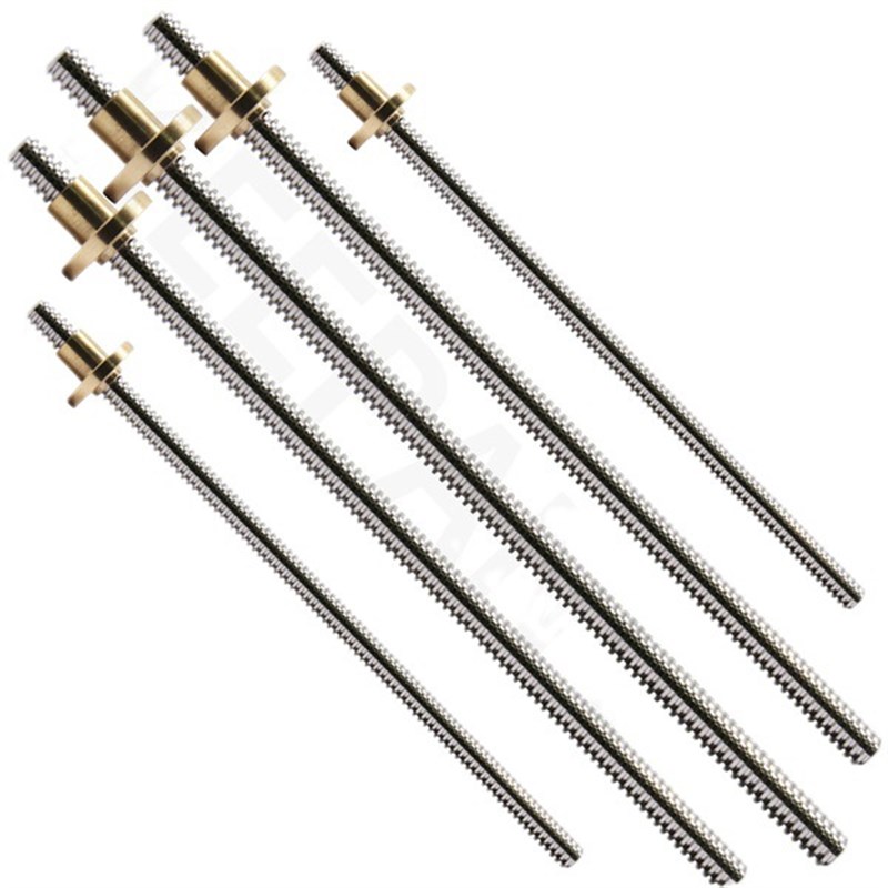 供应304不锈钢梯形丝杠 螺母套装往复丝杆静音t型丝杆