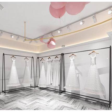 铁艺服装店专用展示架落地式简约挂衣服架子女装店货架婚纱礼服架