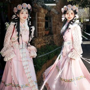 新款纳西族服装女云南丽江少数民族服饰摩梭族成人演出服旅拍套装