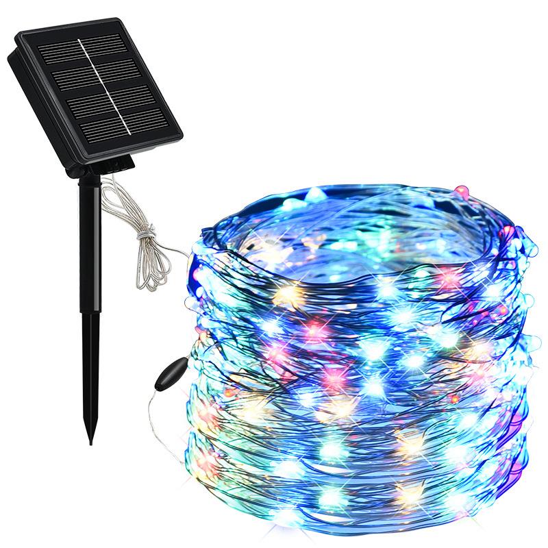 太阳能彩灯闪灯七彩闪烁灯串满天星户外防水庭院节日耶诞装饰led