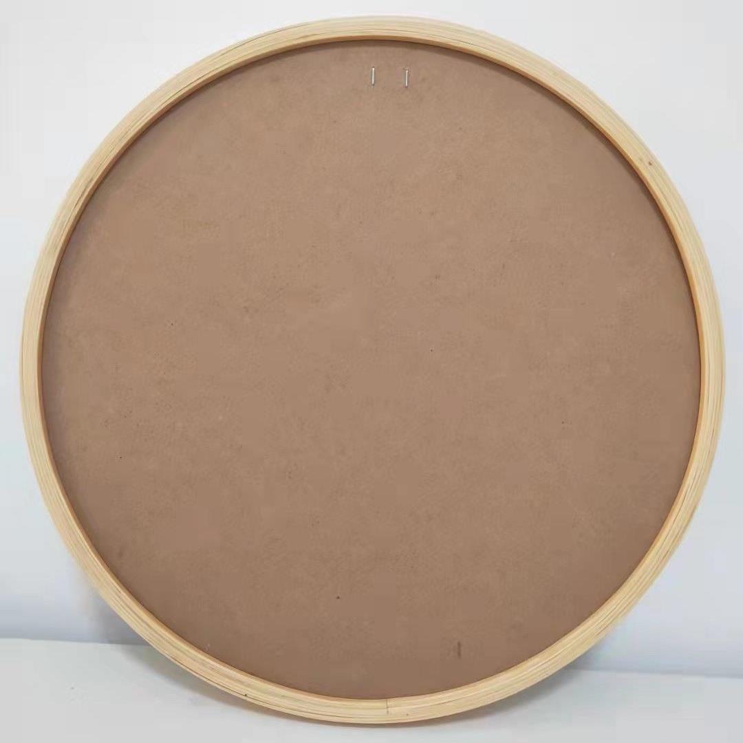 实木圆形画框新中式简约装裱国画钻石画拼图框十字绣外框包邮