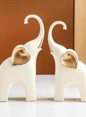 轻奢高级感小家居装饰品酒柜电视柜软装大象摆饰卧室家里乔迁新居