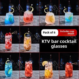 [一包6个]莫吉托鸡尾酒杯酒吧特殊混合杯长饮用杯科林杯果汁杯玻