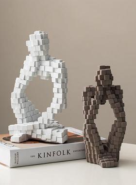 创意现代简约抽象艺术摆件电视柜酒柜轻奢高档家居装饰品玄关客厅