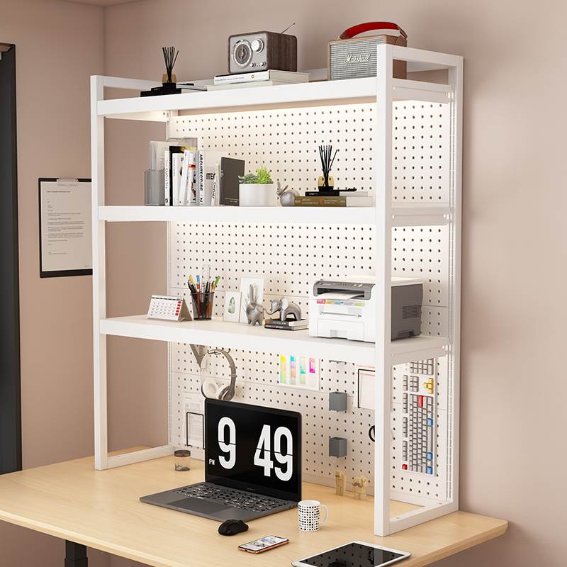 书桌置物架电脑桌面洞洞板置物架多层桌上书架儿童分层收纳层架