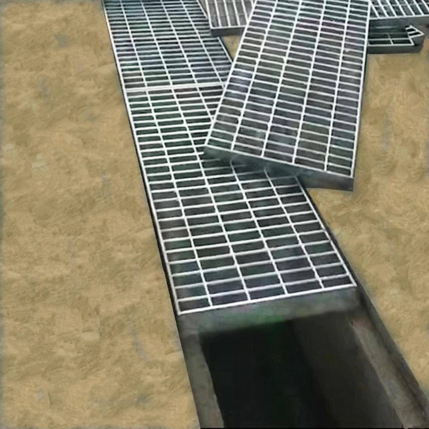 热镀锌钢格板网格栅下水道地沟截水沟排水沟车库地下室集水井盖板