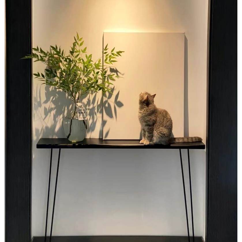 北欧实木进门极窄玄关台玄关桌靠墙条案案几铁艺入户超窄走廊桌子