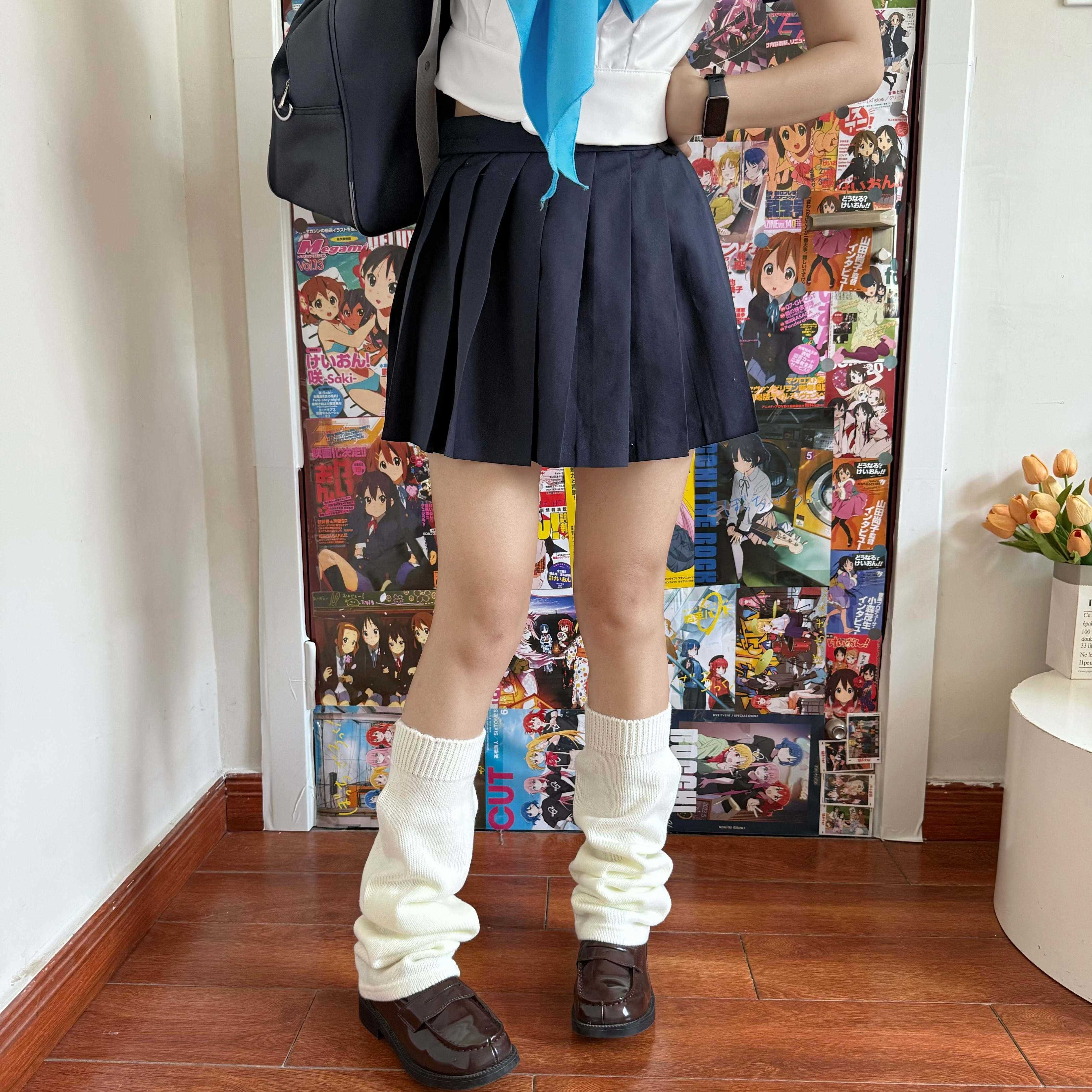 【不带脚泡泡袜套】55厘米加宽小腿白色大象堆堆针织腿套jk少女