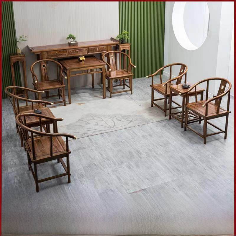 中式覆古实木中堂六件套四件套客厅太师椅十二件套供桌条案