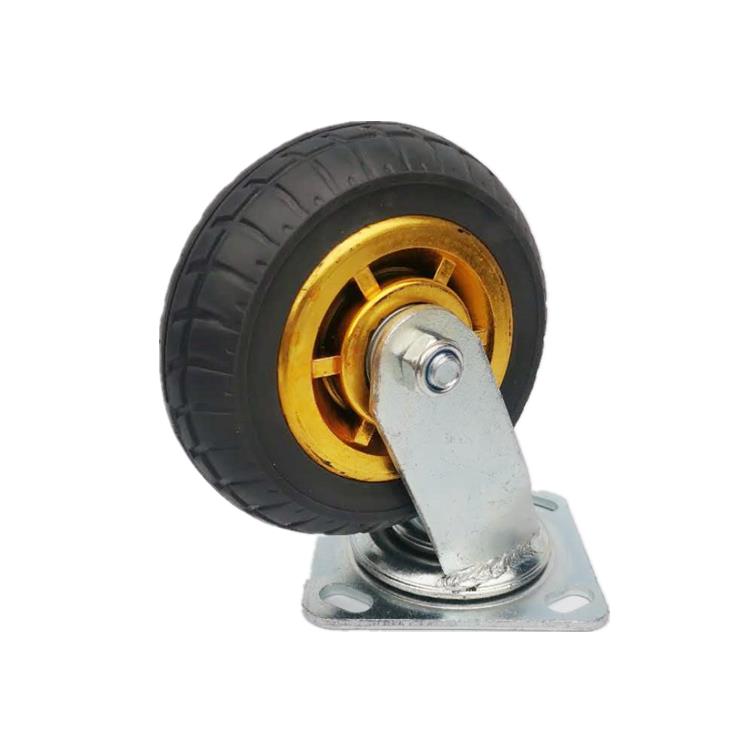 6寸万向轮轮子重型脚轮5寸8寸静音橡胶轮手推车拖车咕噜平板车轮