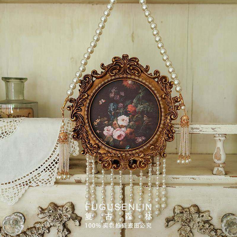 覆古森林法式家居软装树脂浮雕流苏相框画 画框挂画 画摆件装饰雕