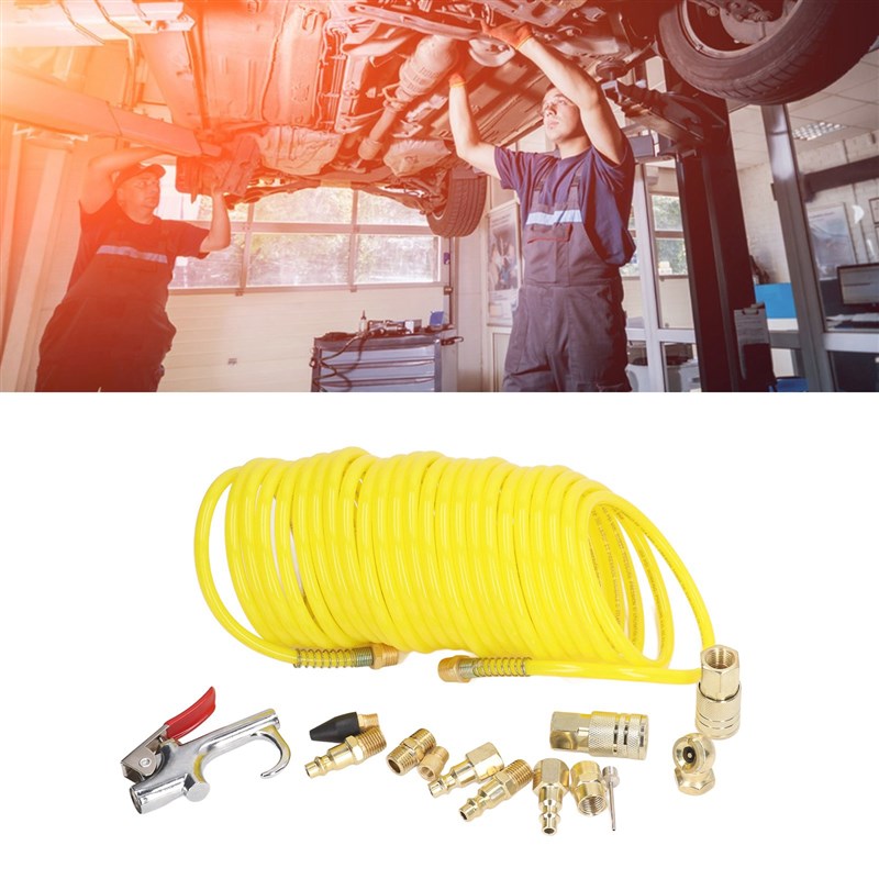 14件套优惠装气动工具吹尘枪套装PE管套装,1/4NPT美式接头套装