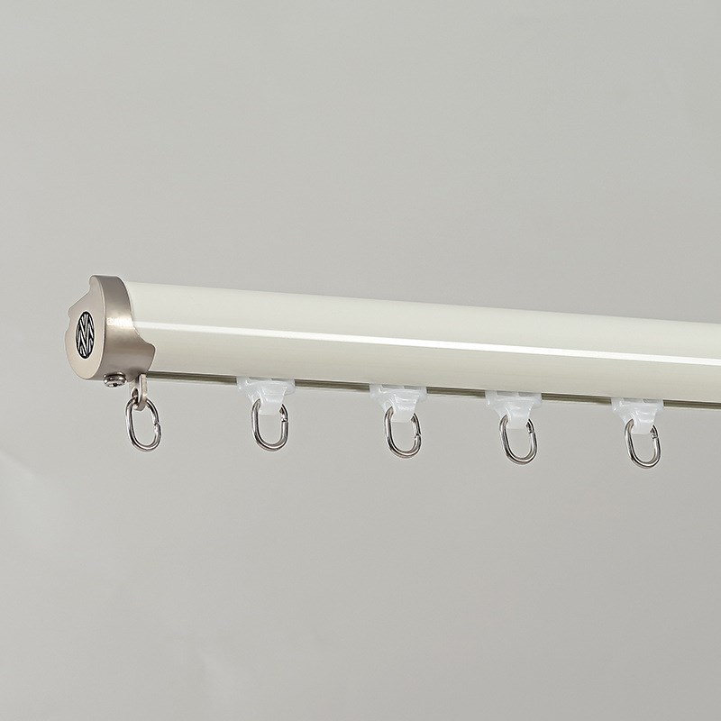 圆形静音窗帘轨道防漏光窗帘杆铝合金窗帘滑轨顶装单双轨道