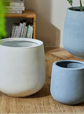 Monstera大型镁泥花盆客厅落地式植树无障碍豪华高端斯堪的纳维亚