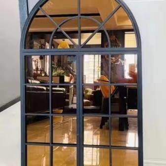 欧式假窗隔断铁艺窗户真窗壁饰玄关壁景格子假窗镜子装饰框架壁挂