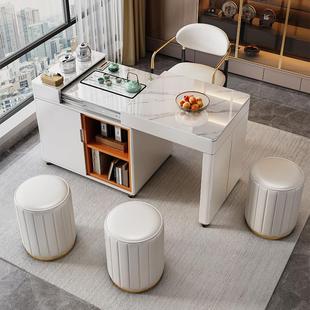 阳台茶台椅小茶台可移动伸缩多功能茶车客厅家用小户型岩板泡茶桌