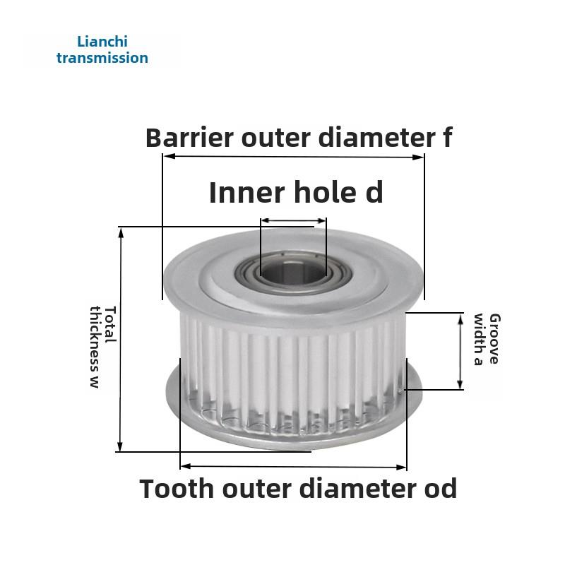 轴承同步轮5m30齿内孔8/10/12/15齿宽17/22/27张紧轮惰轮