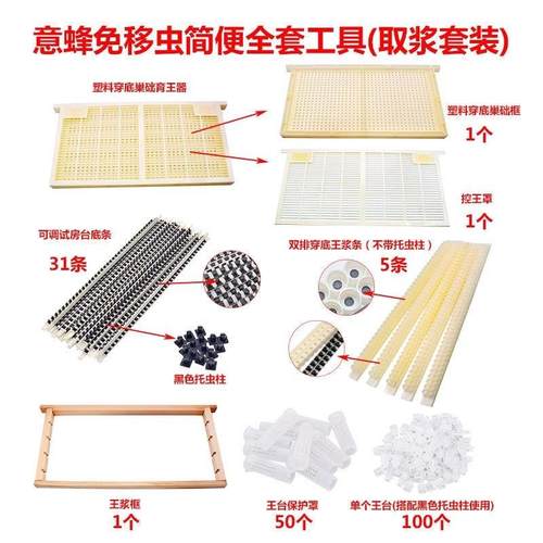 养蜂工具出口型免移虫育王套餐取浆工具浆框浆条保护罩蜂箱巢框