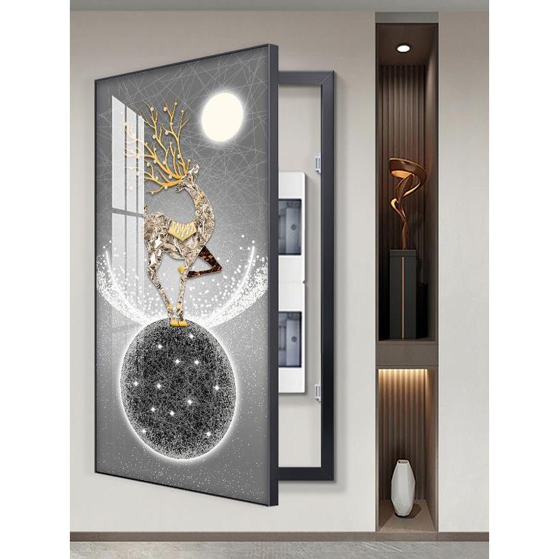 立式侧开水表箱无冲孔装饰画简约式立式客厅挂画阻塞开关箱配电箱