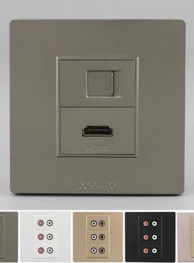 86型网络信息与HDMI面板深灰色电视高清加电脑类别567网络电缆插