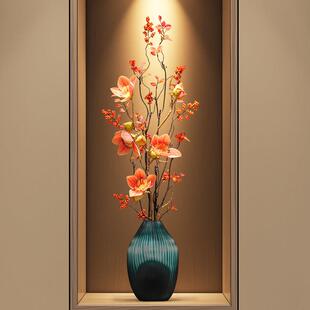 创意进门玄关细长玻璃花瓶摆件客厅插花水培高级感搬新家装饰摆设