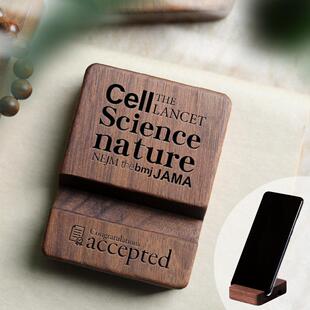 科研人文创周边玄学礼物研究生导师实验室好物实木手机小支架定制